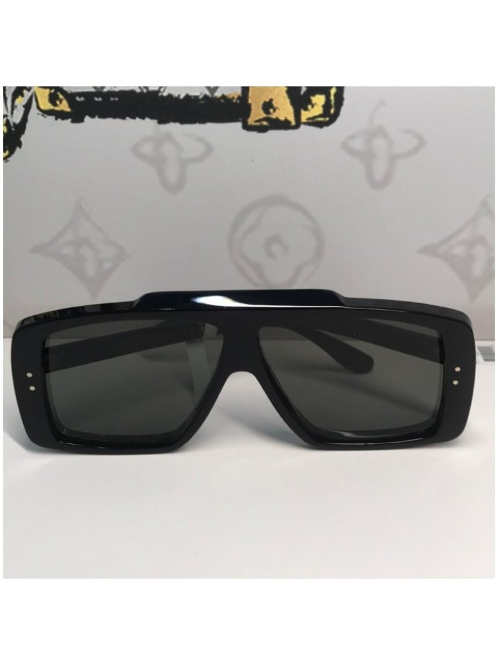 Gucci GG1369S Black Rectangular Sunglasses 001 New